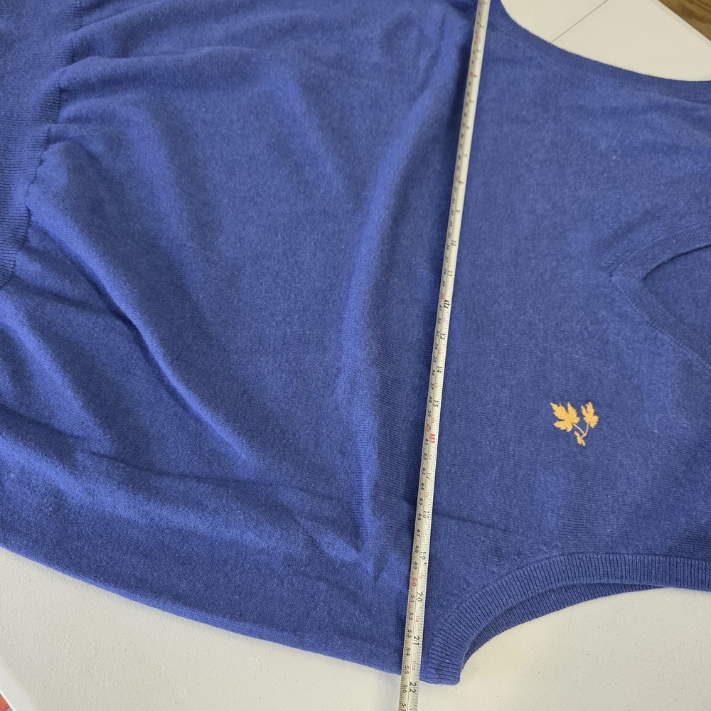 Peter Millar V-Neck  knitted cotton and cashmere blend Blue Sweater Vest - Picture 9 of 11